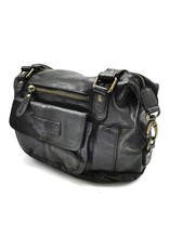 HillBurry Leather Shoulder bags  leather crossbody bags - HillBurry Shoulder Bag Washed Leather black