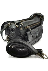 HillBurry Leren schoudertassen Leren crossbody tassen - HillBurry Schoudertas Gewassen Leer zwart