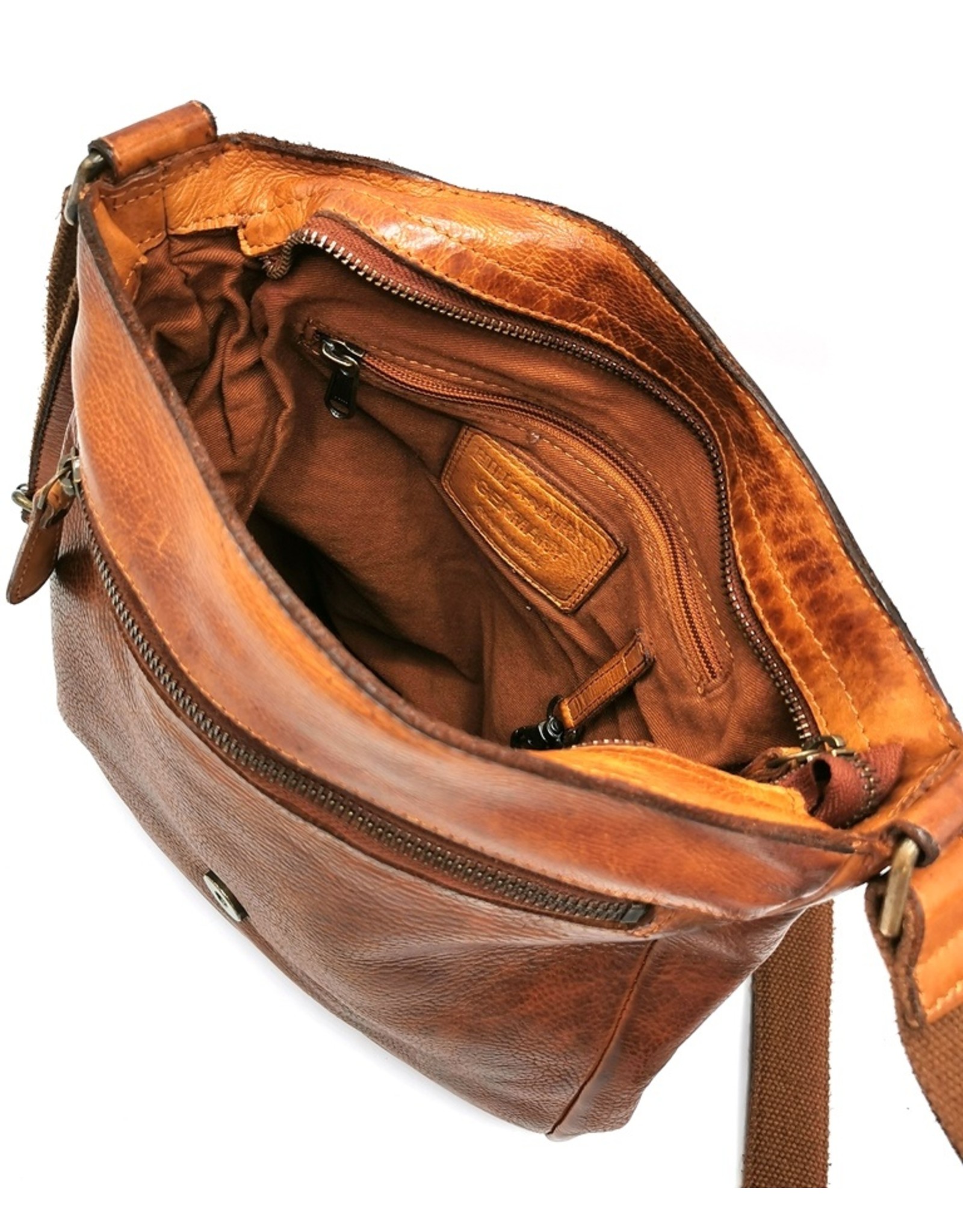 HillBurry Leather bags - HillBurry Crossbody Washed Leather tan