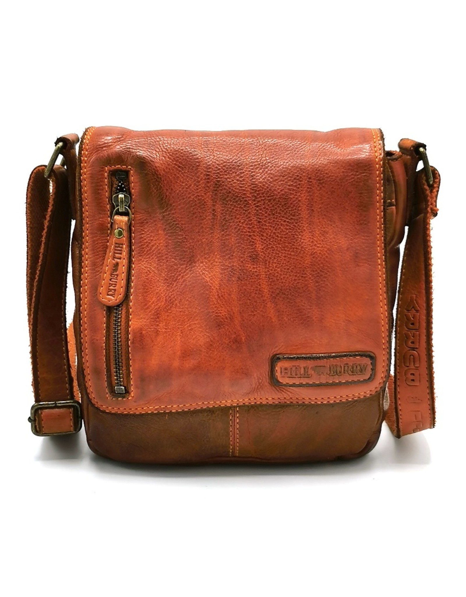 HillBurry Leather bags - HillBurry Shoulder Bag with Cover Washed leather orange