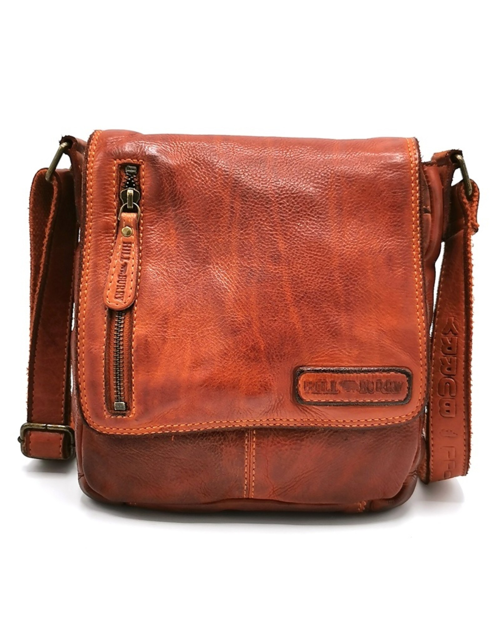 HillBurry Leather bags - HillBurry Shoulder Bag with Cover Washed leather orange