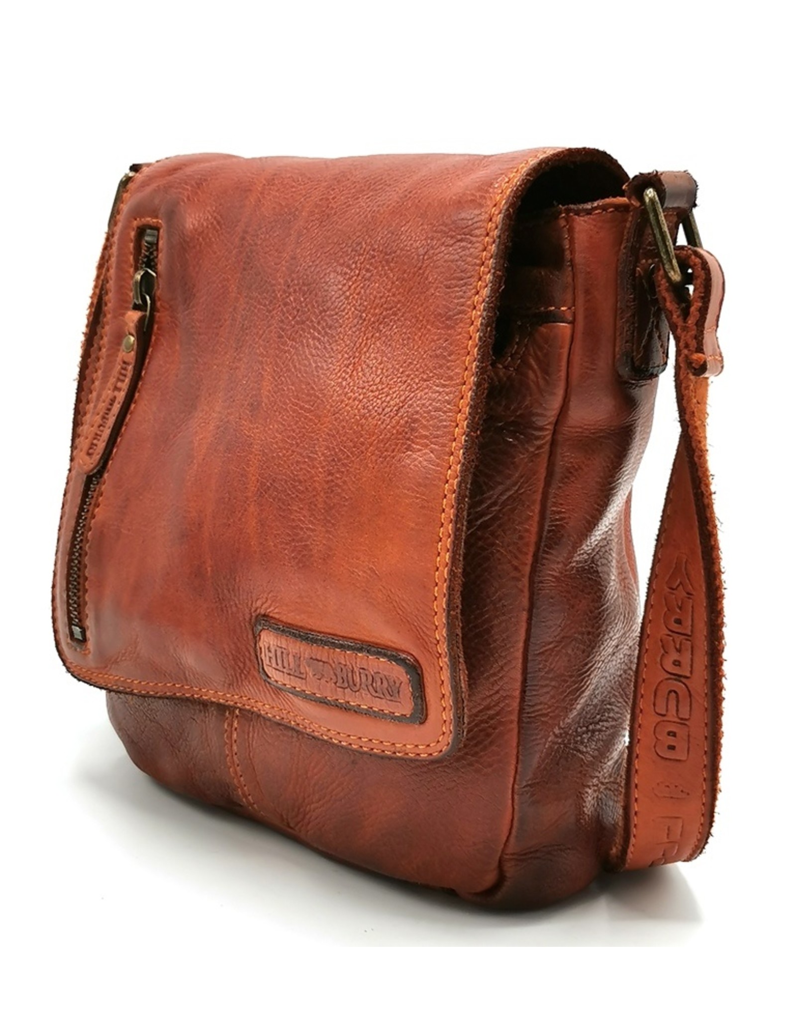 HillBurry Leather bags - HillBurry Shoulder Bag with Cover Washed leather orange