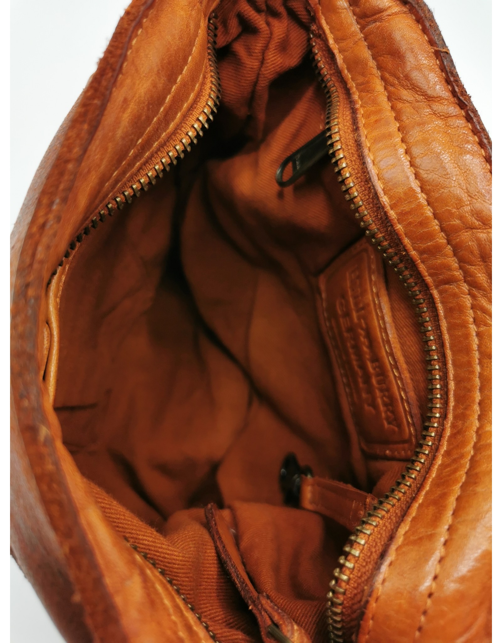 HillBurry Leather bags - HillBurry Shoulder Bag with Cover Washed leather orange