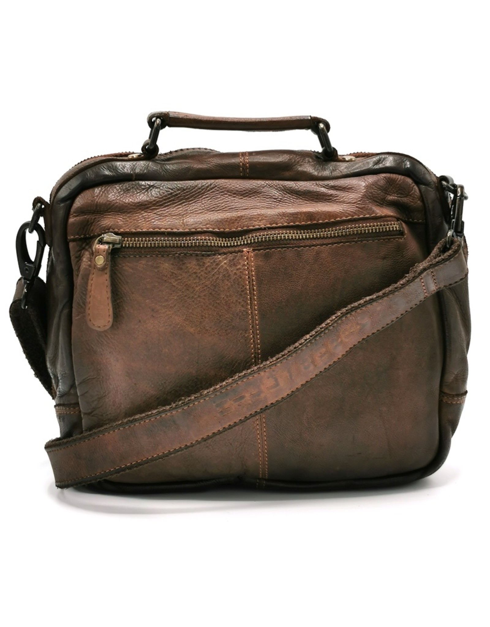 HillBurry Leather bags - HillBurry Sturdy Unisex Bag Washed Leather Vintage brown