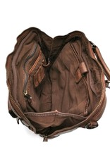 HillBurry Leren tassen - HillBurry Stoere Uniseks Tas Gewassen Leer Vintage bruin