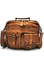 HillBurry Leren tassen - HillBurry Stoere Uniseks Tas Gewassen Leer Vintage tan