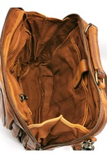 HillBurry Leren tassen - HillBurry Stoere Uniseks Tas Gewassen Leer Vintage tan