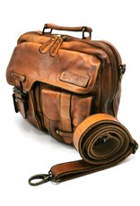 HillBurry Leren tassen - HillBurry Stoere Uniseks Tas Gewassen Leer Vintage tan