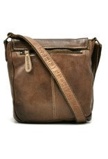 HillBurry Leren tassen - HillBurry Crossbody met omslag taupe (klein)