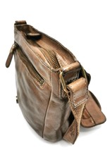 HillBurry Leren tassen - HillBurry Crossbody met omslag taupe (klein)