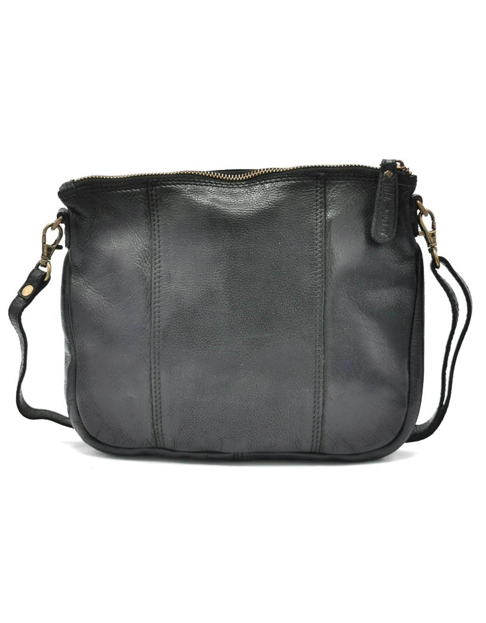 HillBurry Small leather bags, clutches and more - Hillburry Shoulder Bag - Clutch Washed Leather Black