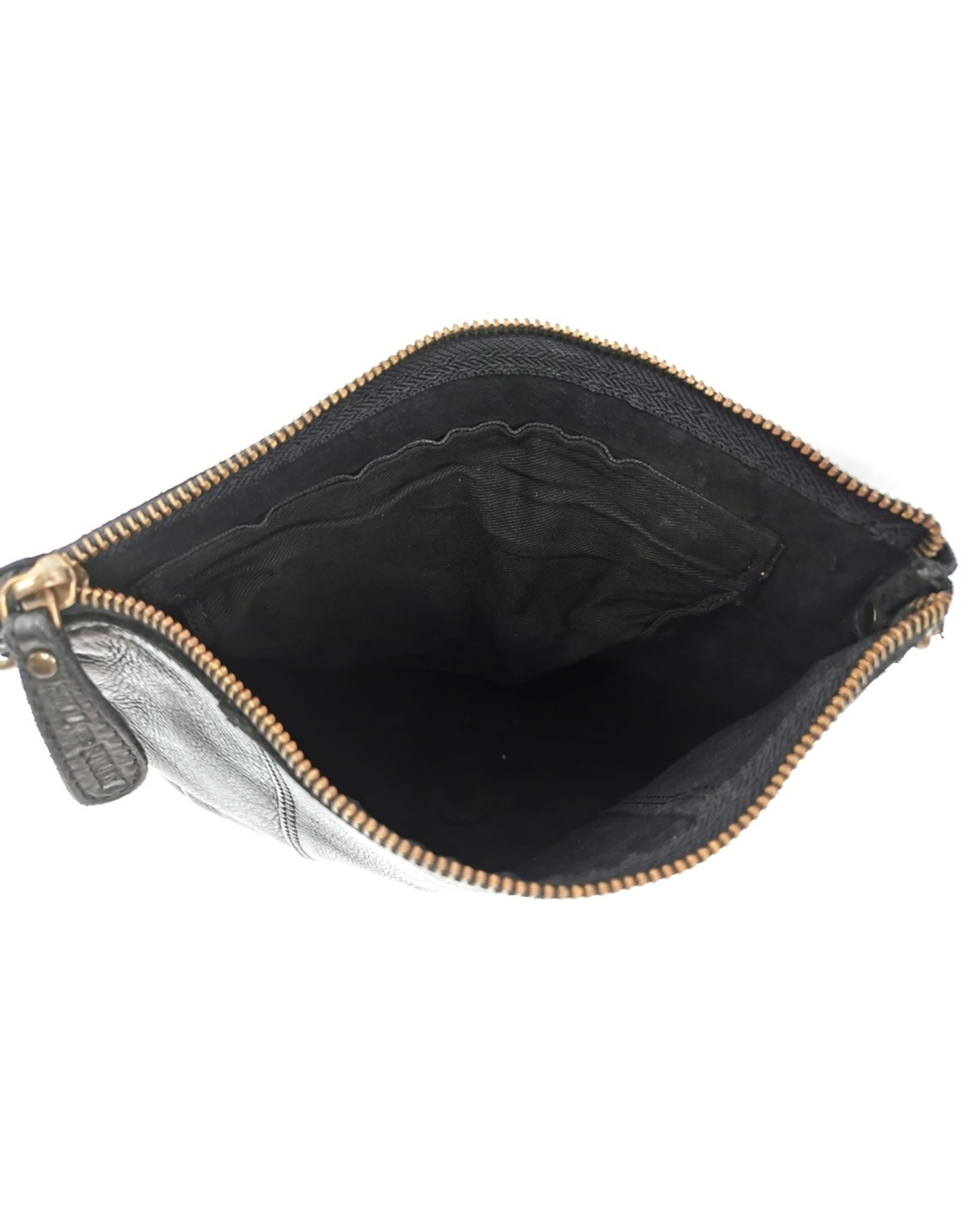 HillBurry Small leather bags, clutches and more - Hillburry Shoulder Bag - Clutch Washed Leather Black
