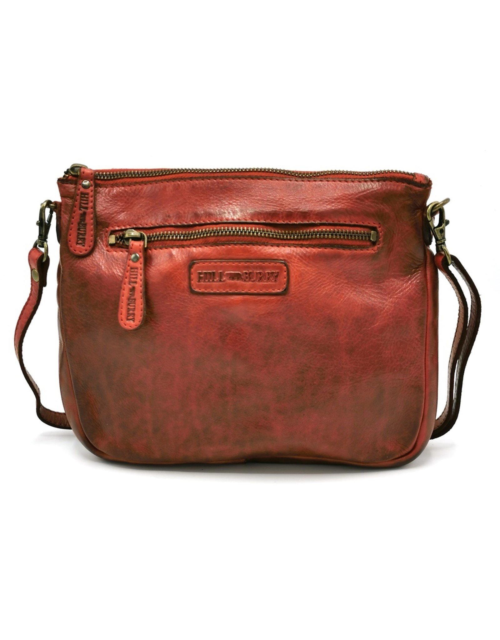 HillBurry Small leather bags, clutches and more - Hillburry Shoulder Bag - Clutch Washed Leather red