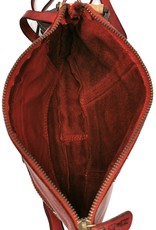 HillBurry Small leather bags, clutches and more - Hillburry Shoulder Bag - Clutch Washed Leather red