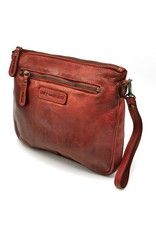 HillBurry Leren Festivaltasjes, heuptassen en riemtassen - Hillburry Schoudertas-Clutch Gewassen Leer rood