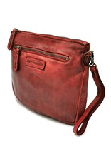 HillBurry Leren Festivaltasjes, heuptassen en riemtassen - Hillburry Schoudertas-Clutch Gewassen Leer rood