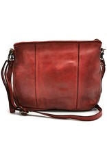 HillBurry Leren Festivaltasjes, heuptassen en riemtassen - Hillburry Schoudertas-Clutch Gewassen Leer rood