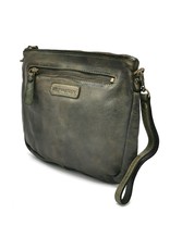 HillBurry Small leather bags, clutches and more - Hillburry Shoulder Bag - Clutch Washed Leather khaki
