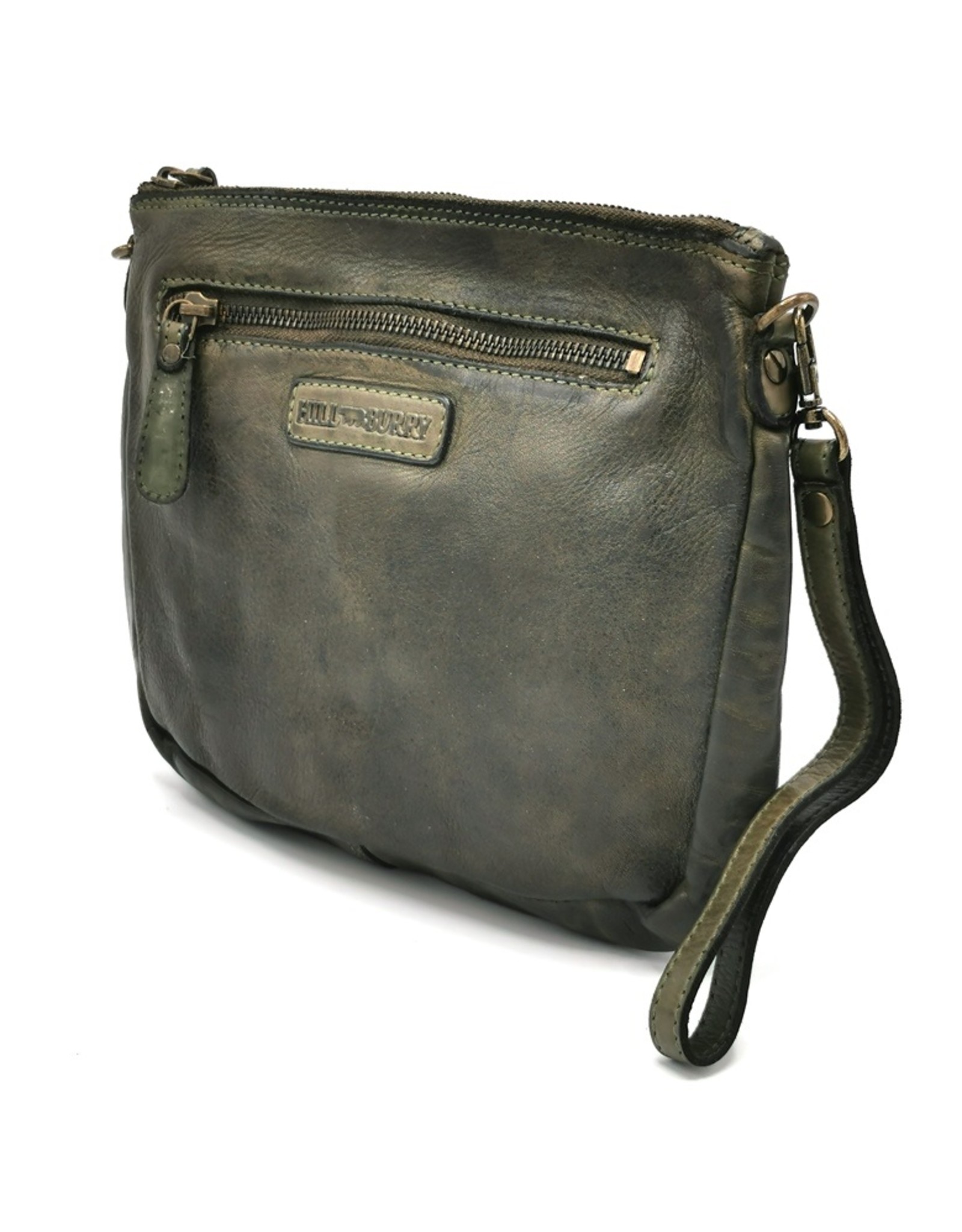 HillBurry Small leather bags, clutches and more - Hillburry Shoulder Bag - Clutch Washed Leather khaki