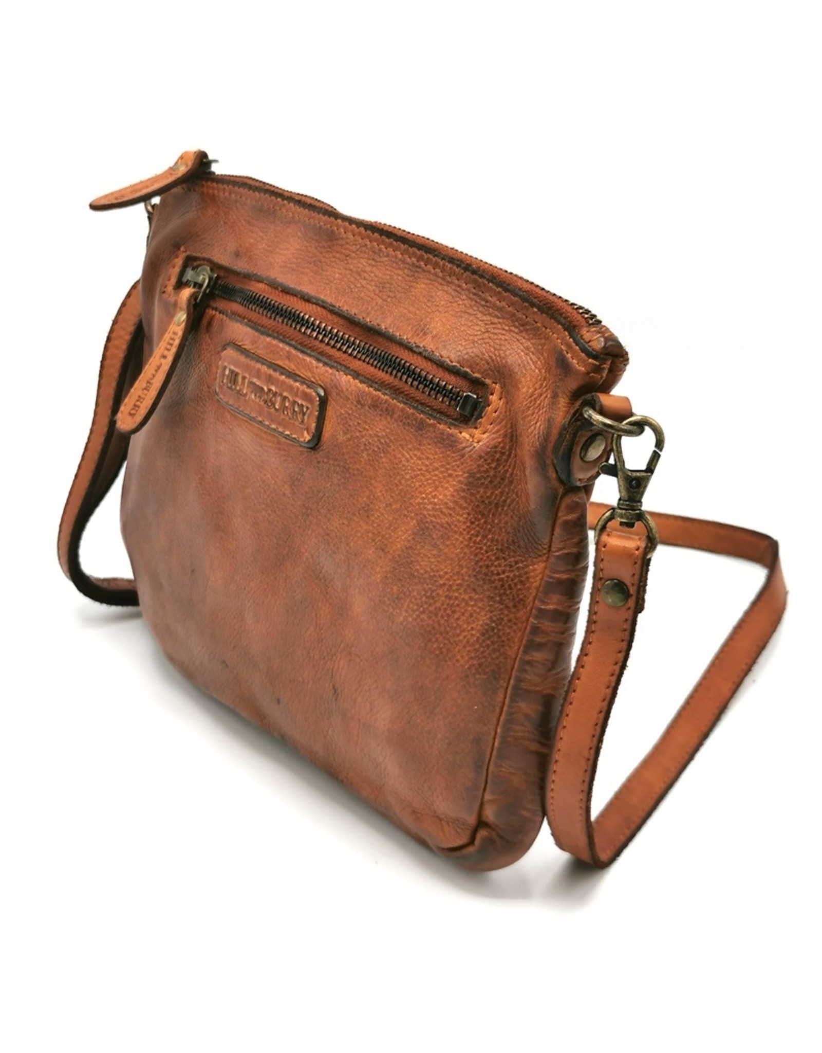 HillBurry Small leather bags, clutches and more - Hillburry Shoulder Bag - Clutch Washed Leather tan