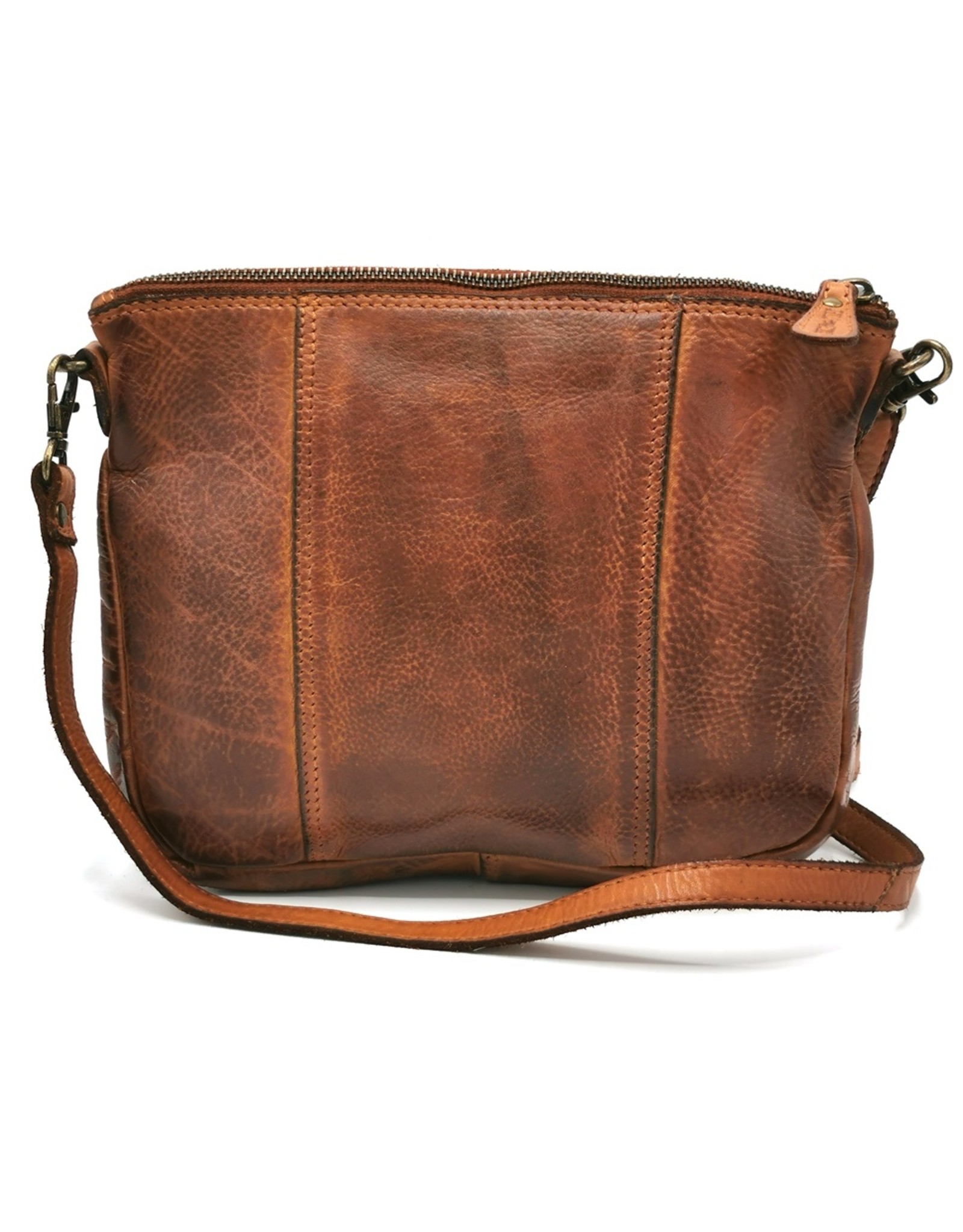 HillBurry Small leather bags, clutches and more - Hillburry Shoulder Bag - Clutch Washed Leather tan