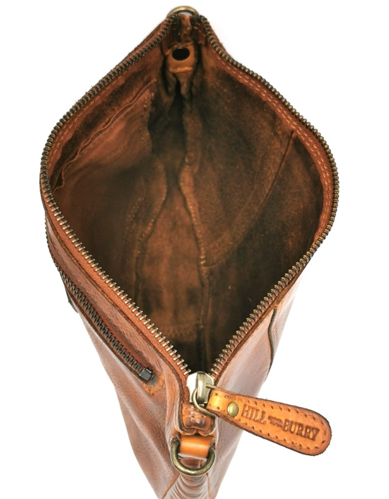 HillBurry Small leather bags, clutches and more - Hillburry Shoulder Bag - Clutch Washed Leather tan