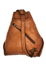 HillBurry Leren rugzakken Leren shoppers - HillBurry Crossbody-Sling bag Gewassen Leer tan