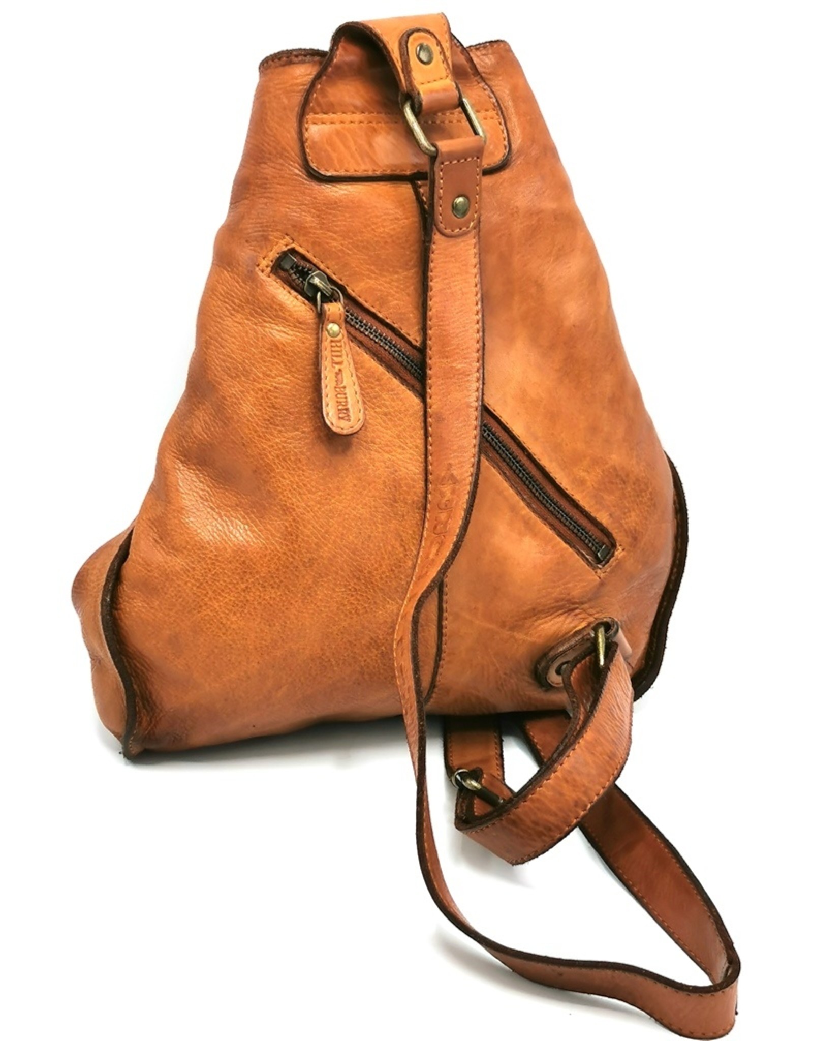 HillBurry Leather backpacks Leather shoppers - HillBurry Crossbody-Sling bag Washed Leather tan