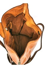 HillBurry Leren rugzakken Leren shoppers - HillBurry Crossbody-Sling bag Gewassen Leer tan