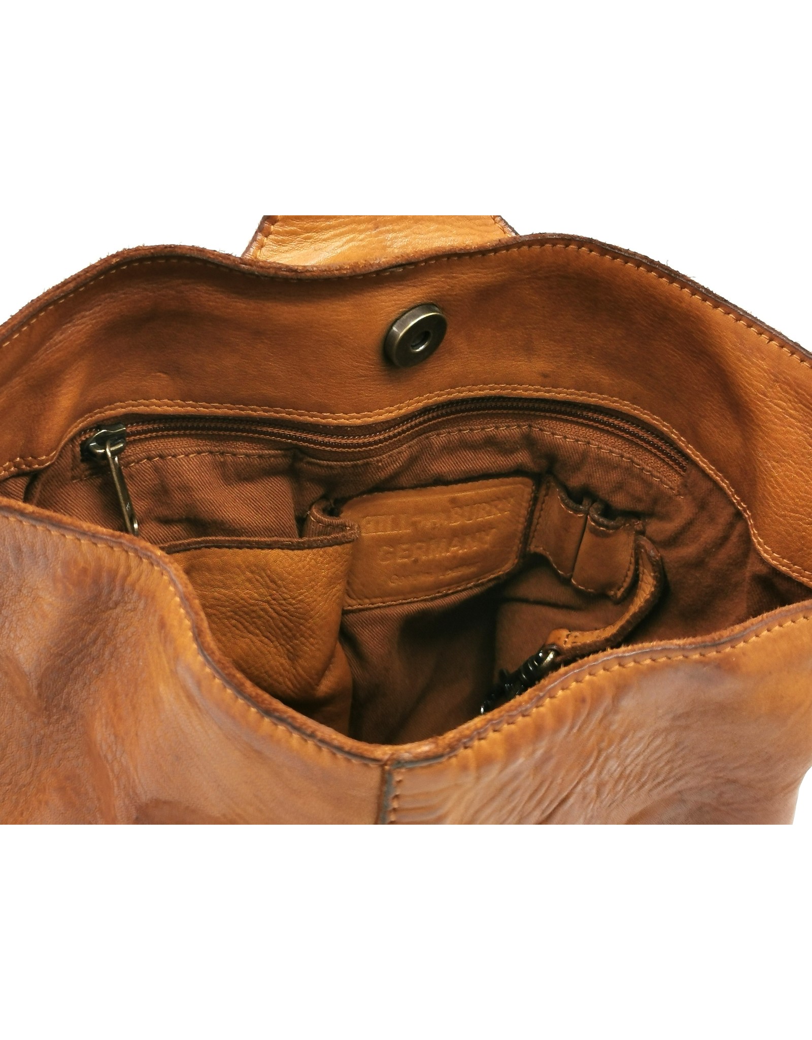 HillBurry Leather backpacks Leather shoppers - HillBurry Crossbody-Sling bag Washed Leather tan