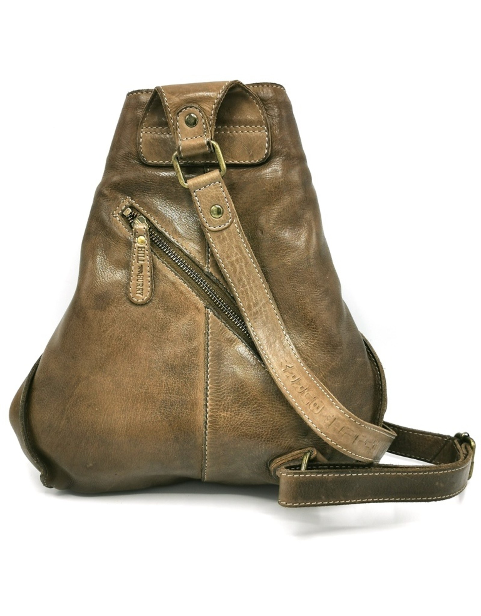 HillBurry Leather backpacks Leather shoppers - HillBurry Crossbody-Sling bag Washed Leather taupe