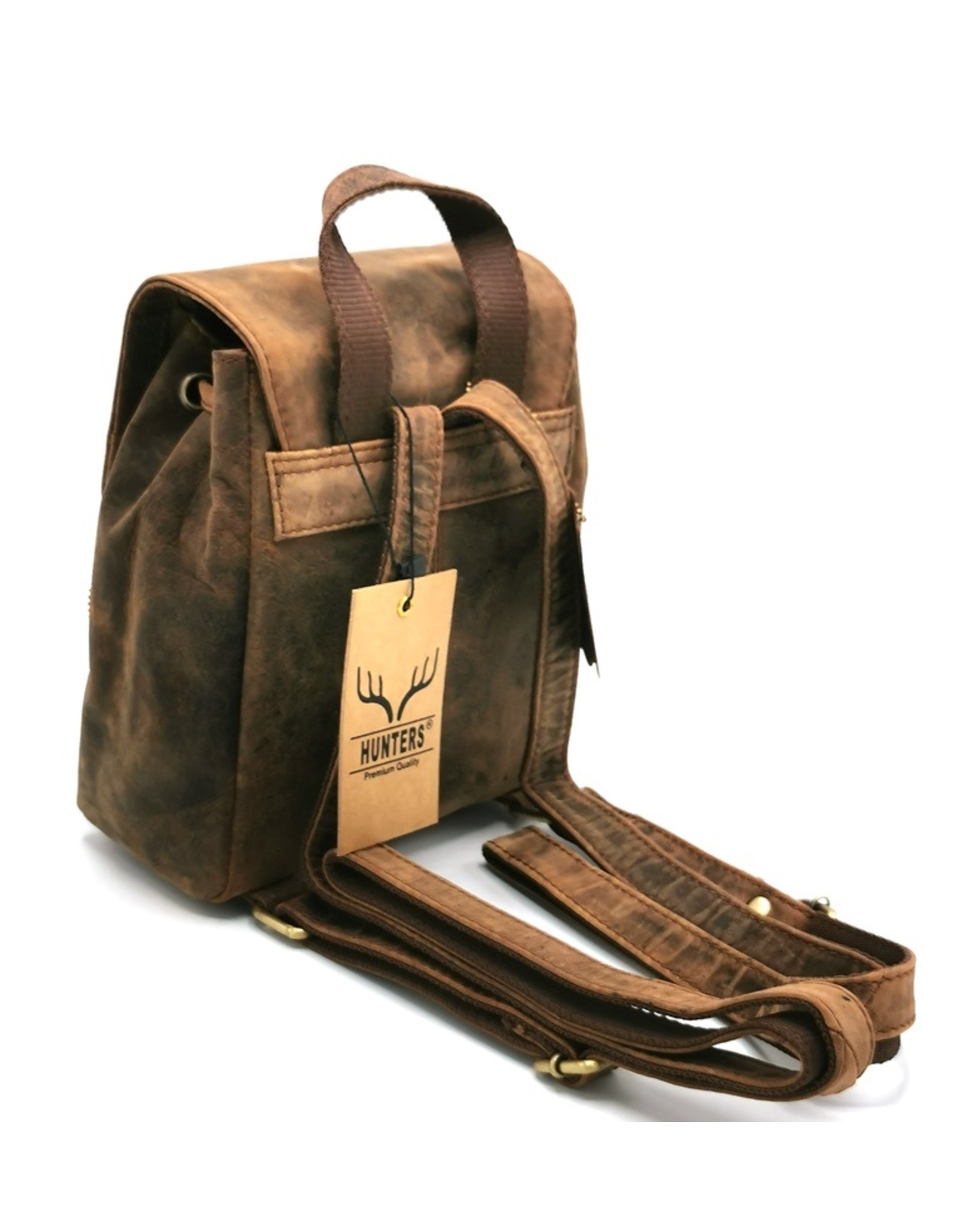 Hunters Leather backpacks  and leather shoppers - Leather Backpack Hunters brown