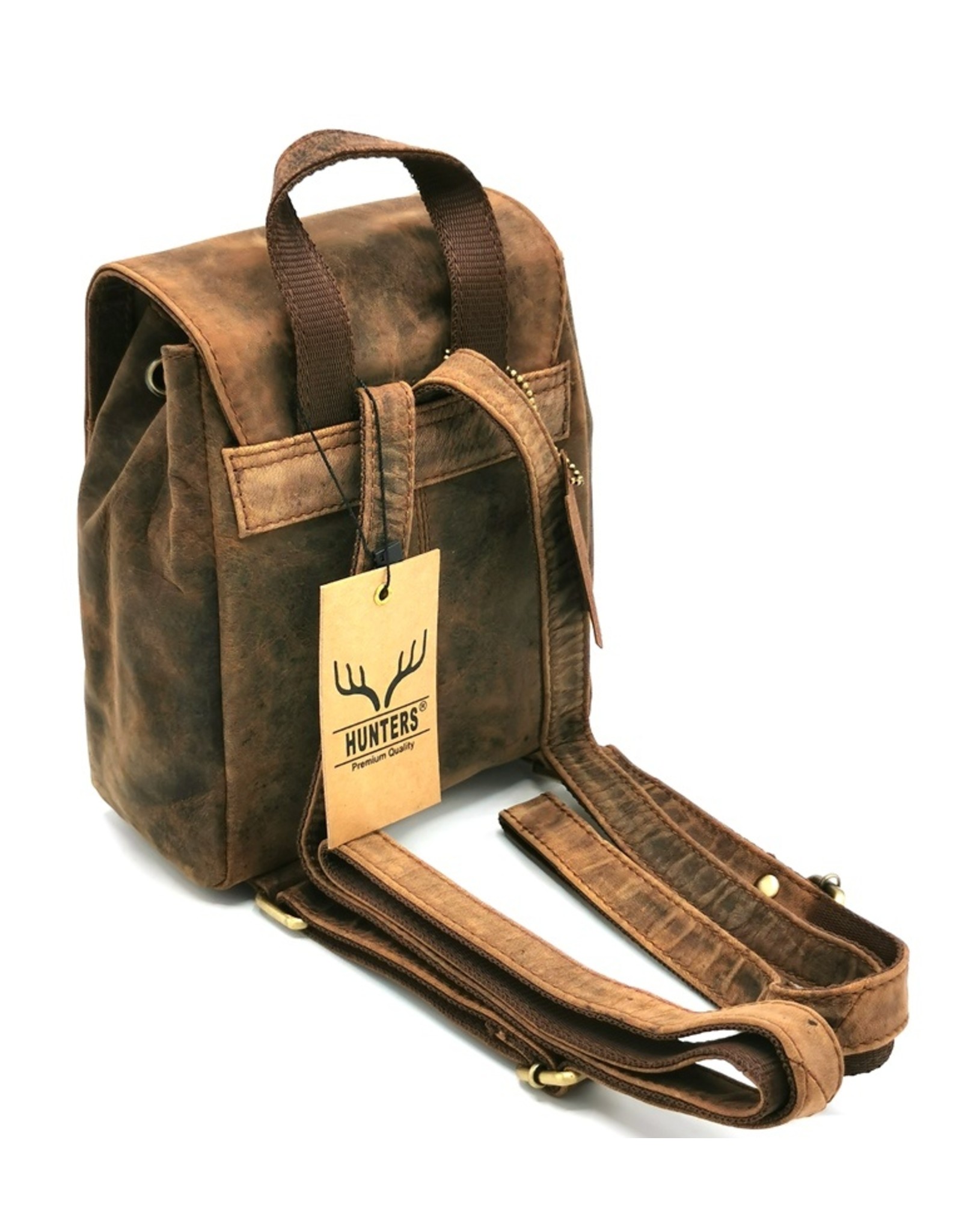 Hunters Leather backpacks  and leather shoppers - Leather Backpack Hunters brown