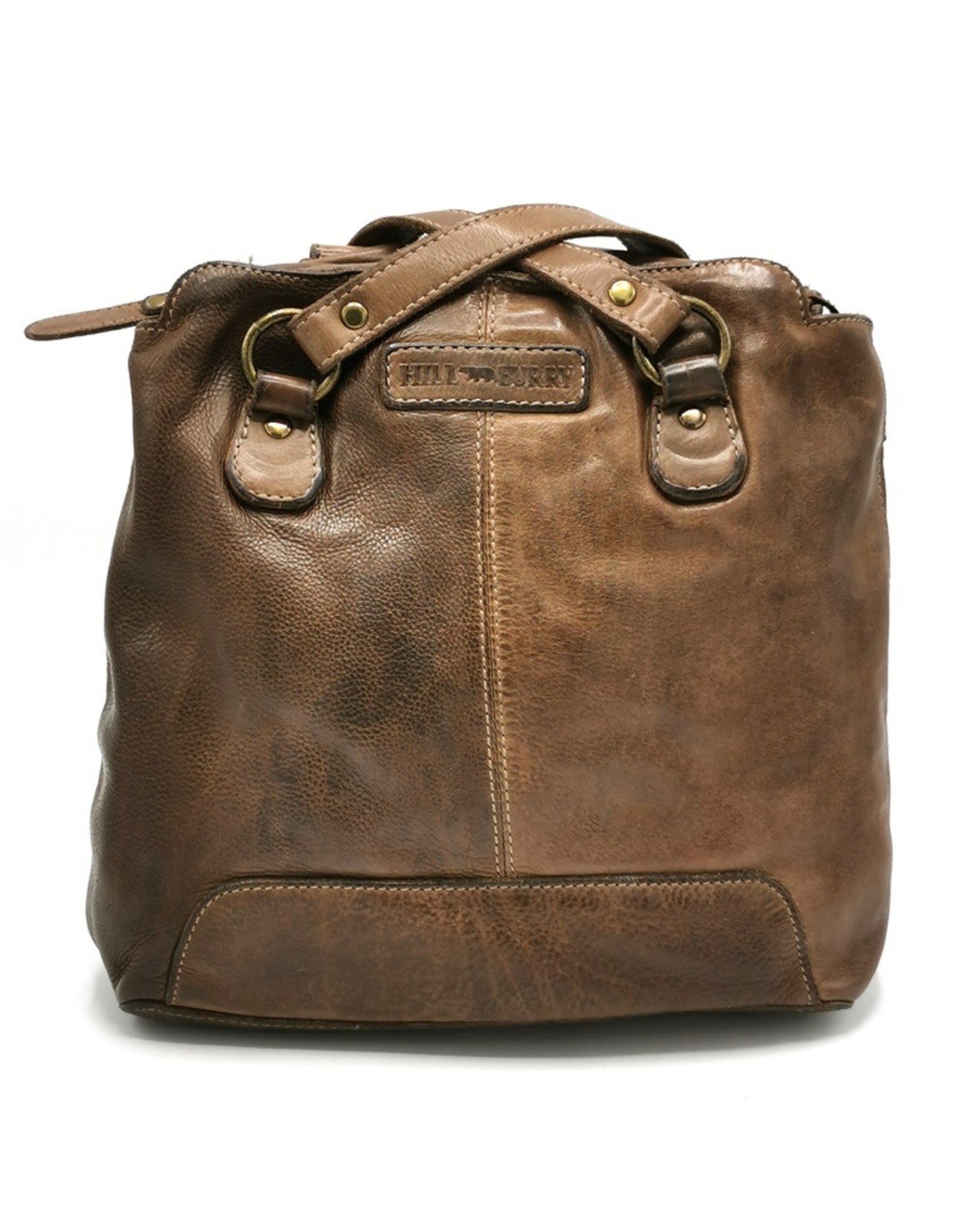 HillBurry Leather backpacks Leather shoppers - HillBurry backpack-shoulder bag washed leather (Taupe)