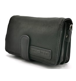HillBurry HillBurry Leather Shoulder Bag-Wallet-Phone holder black