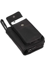 HillBurry Leather Festival bags, waist bags and belt bags - HillBurry Leather Shoulder Bag-Wallet-Phone holder black