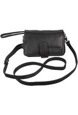 HillBurry Leather Festival bags, waist bags and belt bags - HillBurry Leather Shoulder Bag-Wallet-Phone holder black