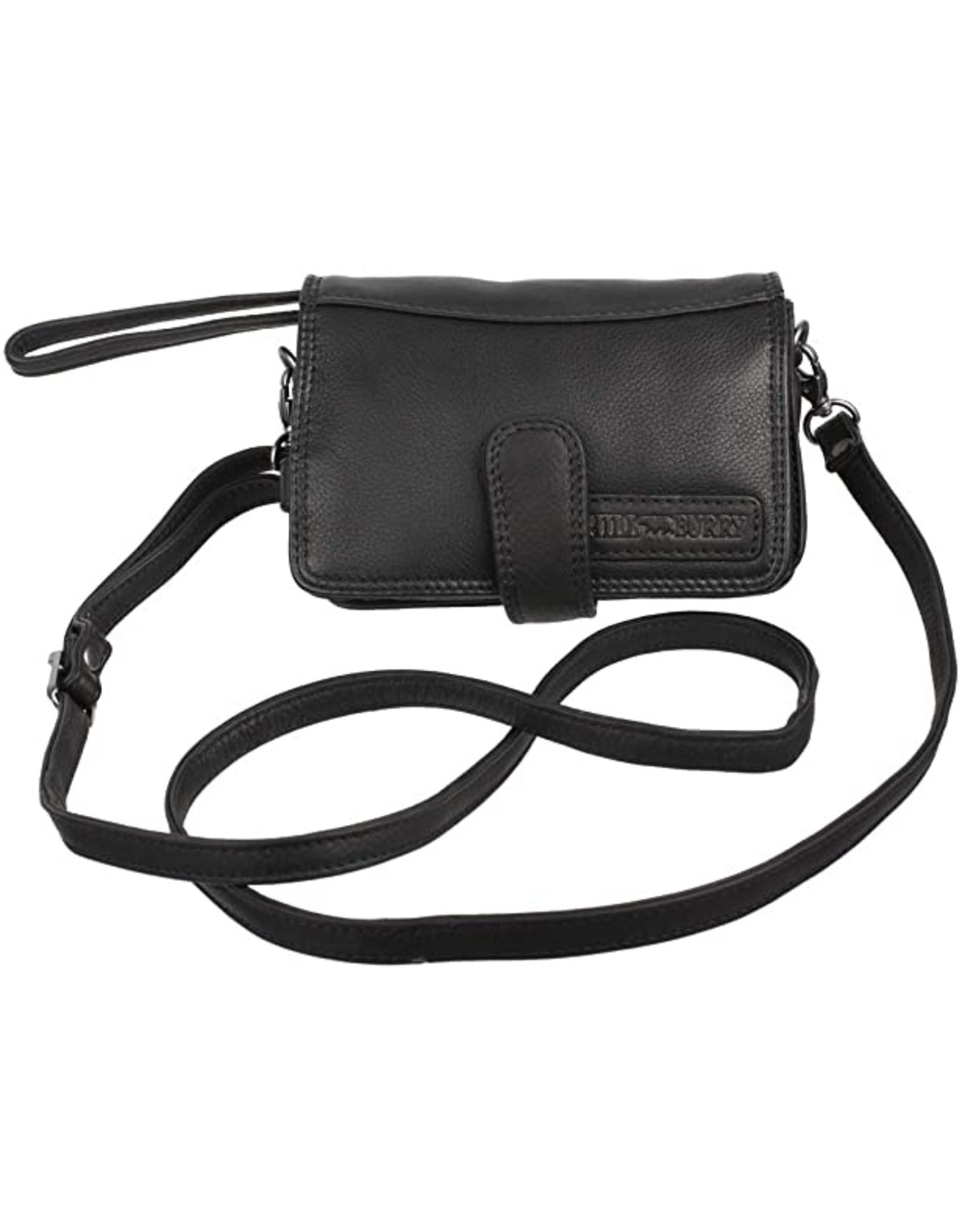 HillBurry Leather Festival bags, waist bags and belt bags - HillBurry Leather Shoulder Bag-Wallet-Phone holder black
