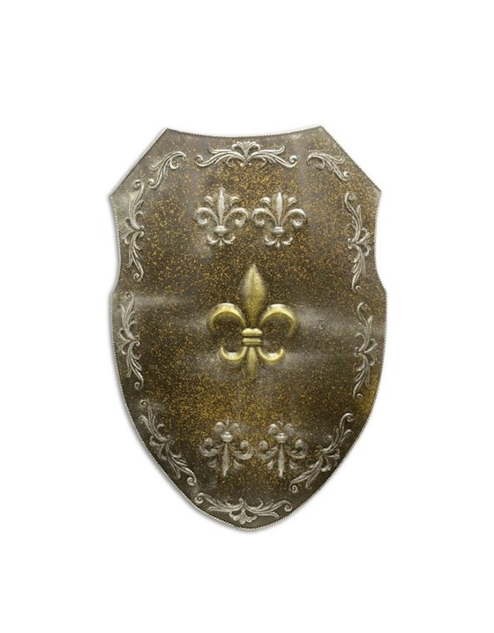 Trukado Miscellaneous -  Iron Wall Mount Shield with Fleur de Lis (rusty metal)