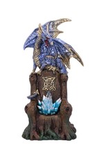 Alator Giftware Figurines Collectables - Sapphire Throne Protector Dragon with Crystal LED - 26cm