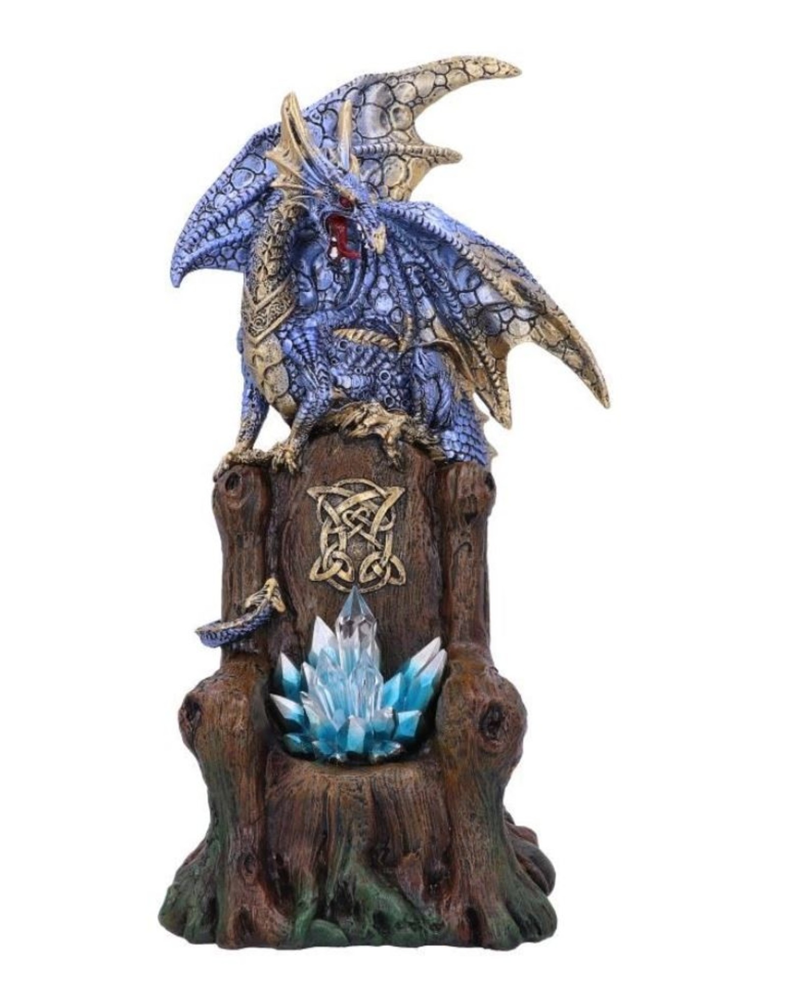Alator Giftware Figurines Collectables - Sapphire Throne Protector Dragon with Crystal LED - 26cm