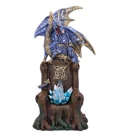 Alator Sapphire Throne Protector Dragon with Crystal LED - 26cm