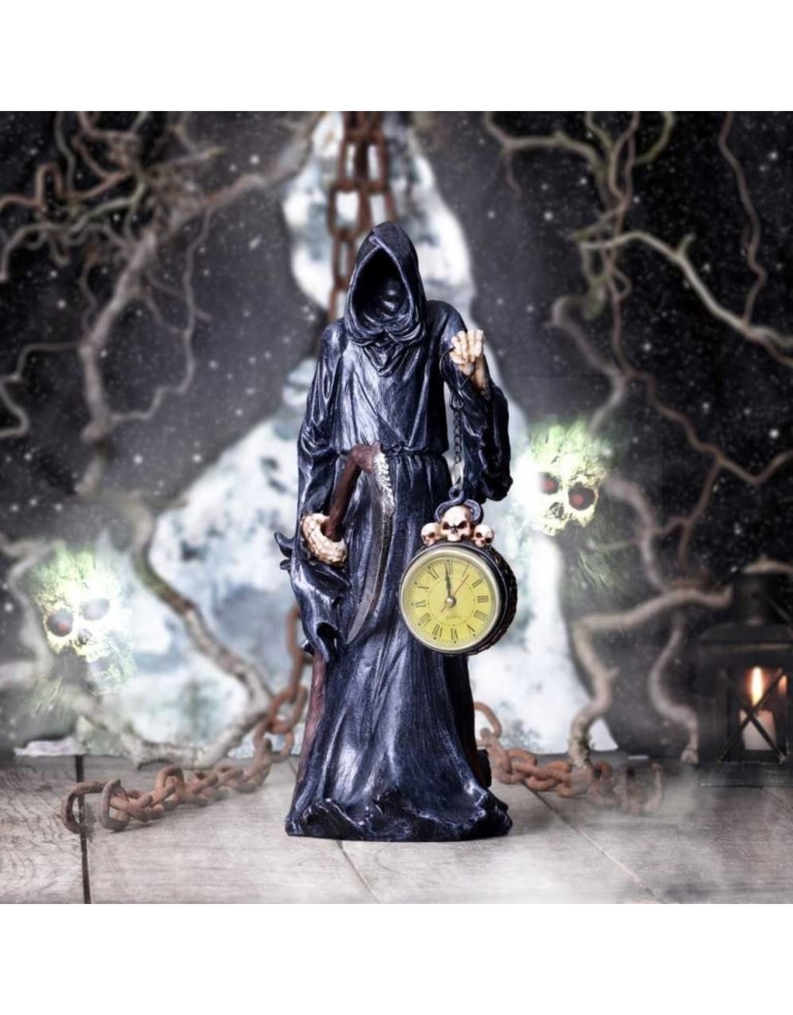 NemesisNow Giftware Figurines Collectables - Reaper Holding Clock Figurine The Reaping 39.5cm