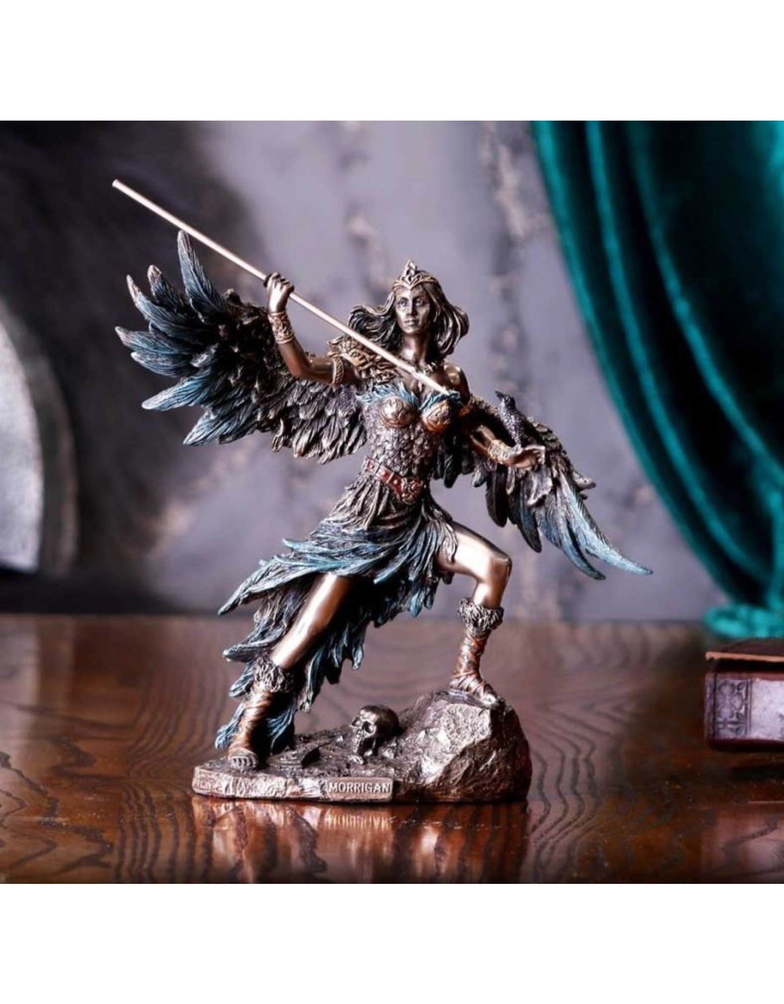 Veronese Design Giftware Beelden Collectables  - Morrigan Keltische Fantoomkoningin Gebronds Beeld 22cm