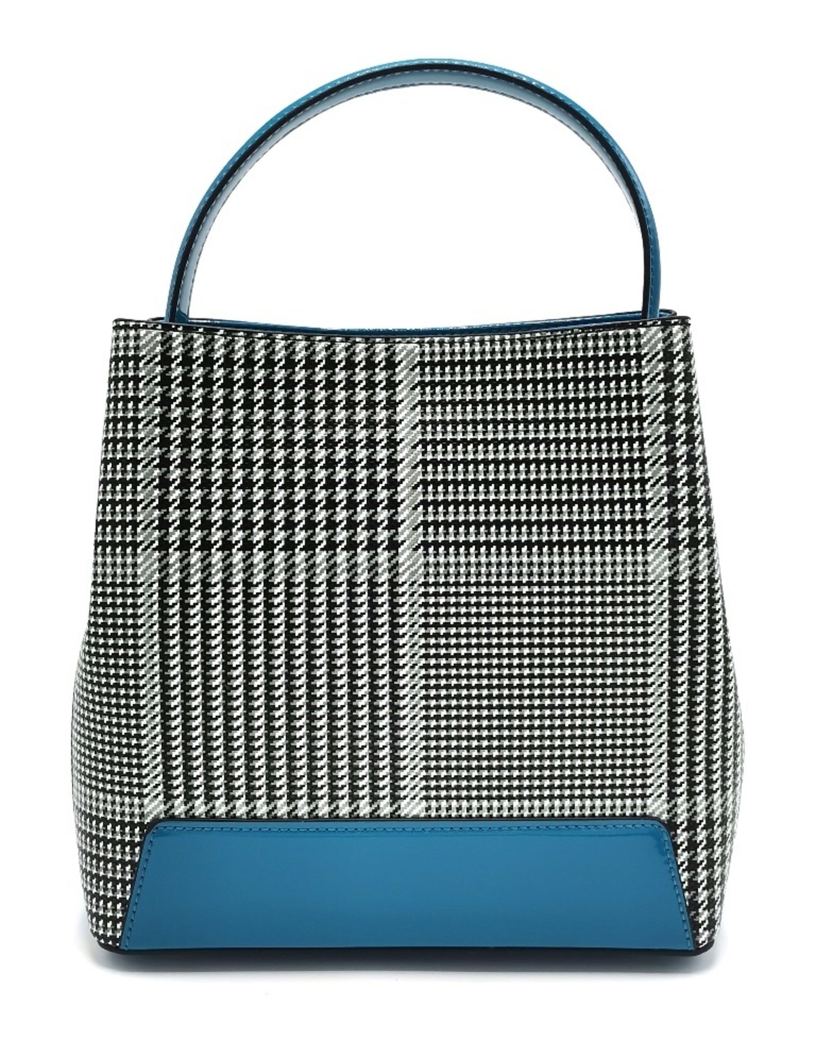 Tom & Eva Fashion bags - Tom & Eva Design Handbag Houndstooth Blue-White-Black