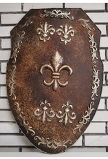 Trukado Miscellaneous -  Iron Wall Mount Shield with Fleur de Lis (rusty metal)