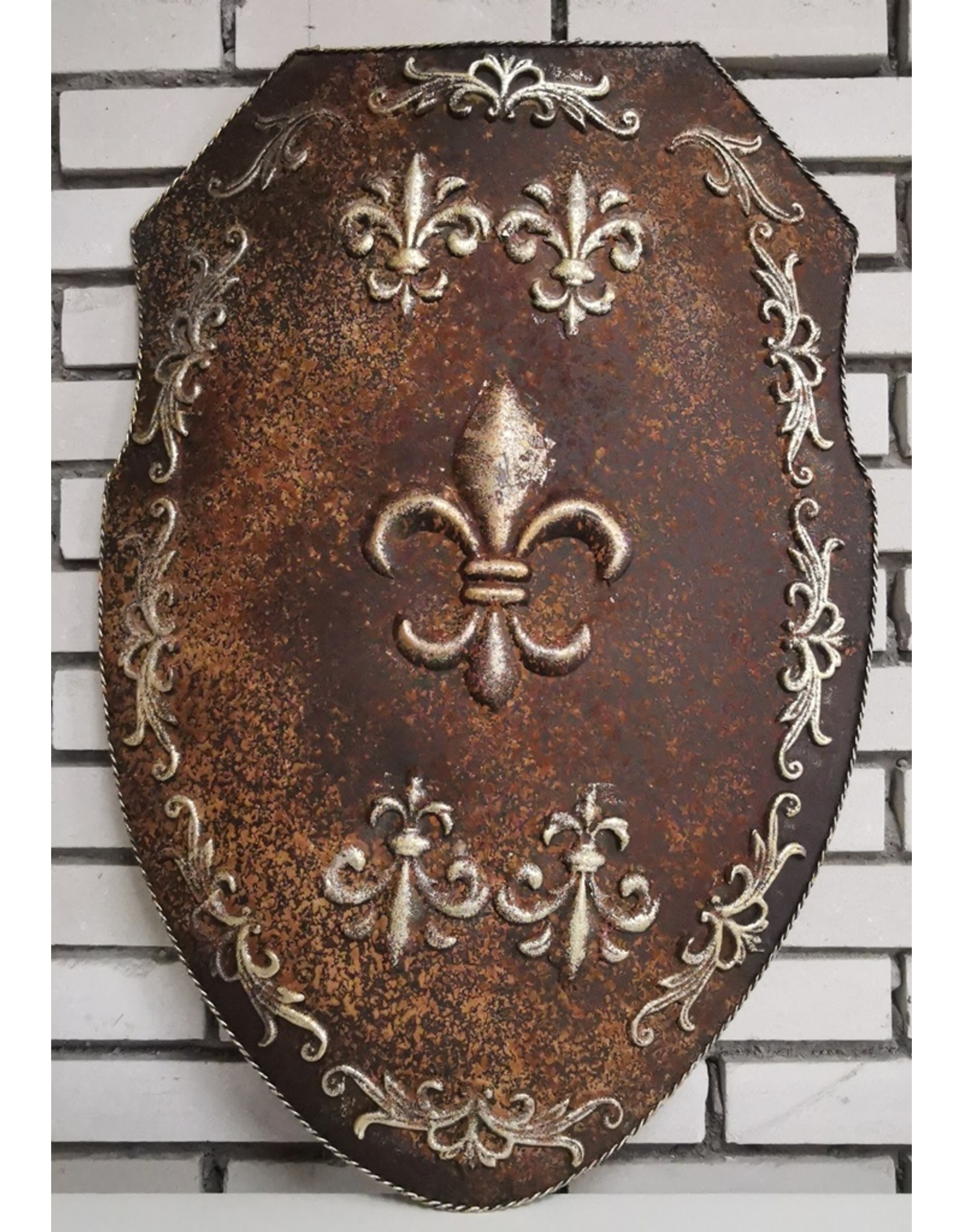 Trukado Miscellaneous - IJzeren Muurschild met Fleur de Lis (roestig metaal)