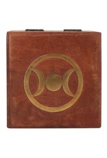 Trukado Miscellaneous - Triple Moon Brass Inlay Wooden Box