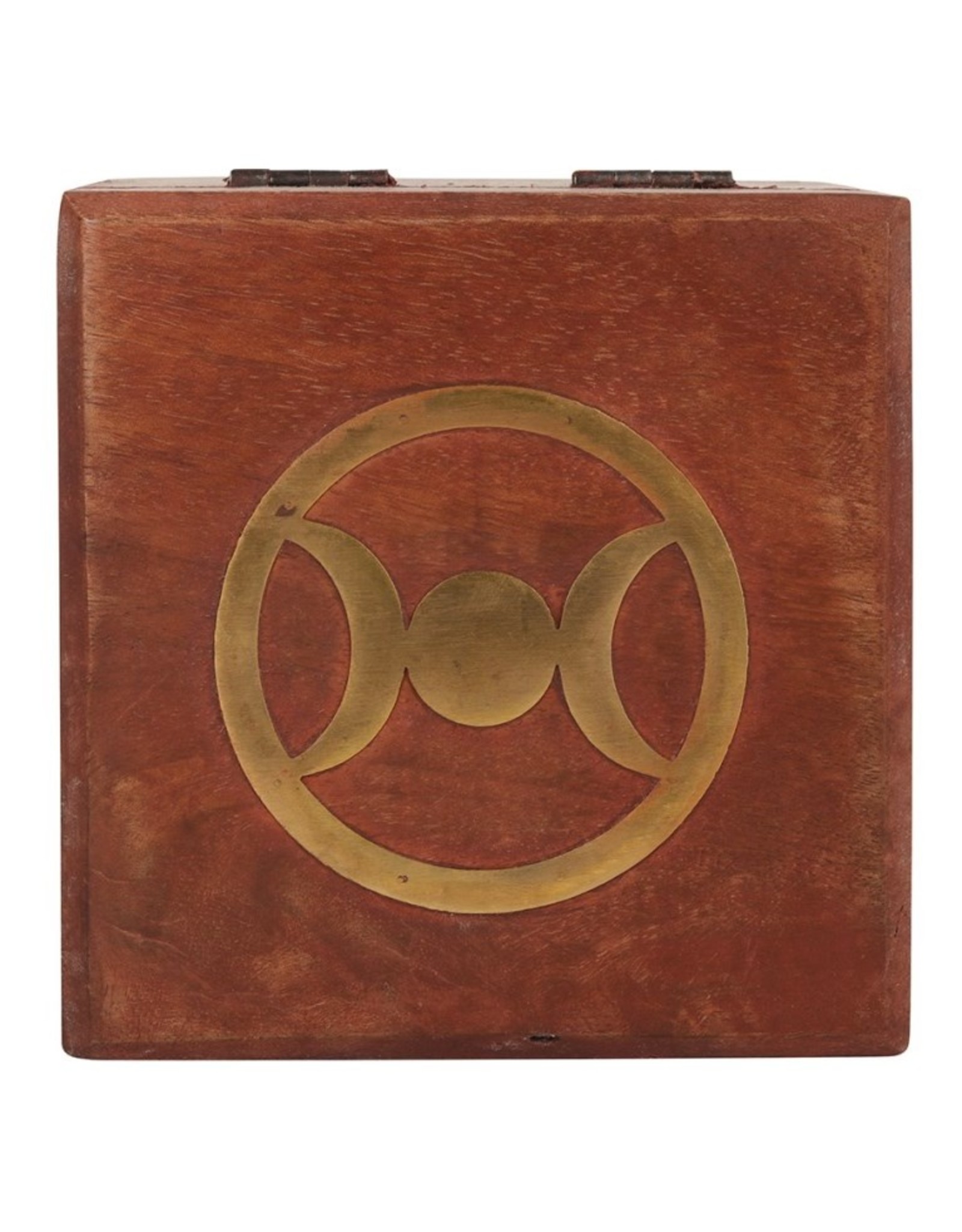 Trukado Miscellaneous - Triple Moon Brass Inlay Wooden Box