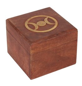 Trukado Triple Moon Brass Inlay Wooden Box